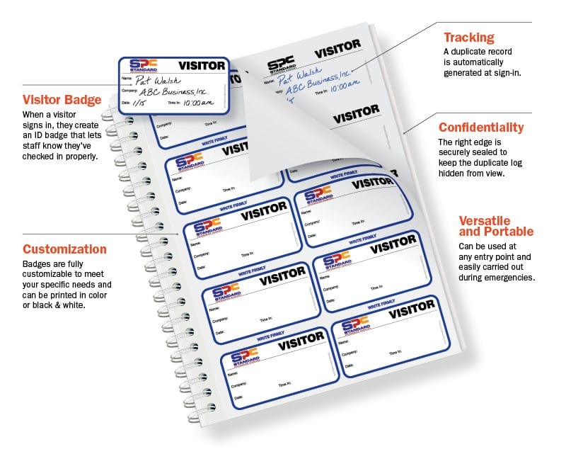 Standard Visitor Badges in Books