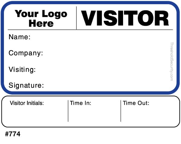 Visitor Agreement Badges with Sign-Out option - Style 774