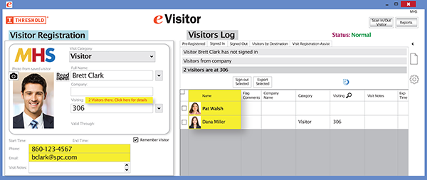 eVisitor Contact Tracing functionality 