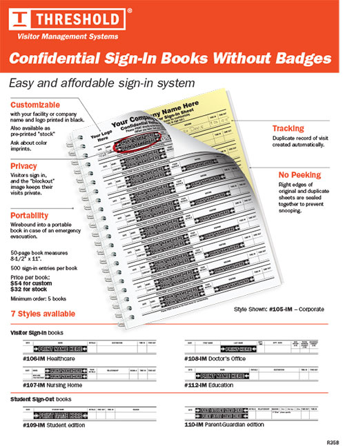 Confidential Sign-In Books Without Badges