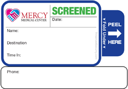 814 COVID-19 Screened TAB-Expiring Visitor Badge