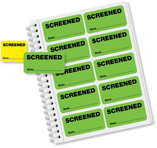 Screened employee badges