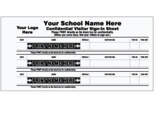 School Visitor Sign-In Books