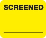 Stock Extra Small Stickers - Style 626 with "Screened" (675 badges)