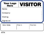 Visitor Agreement Badges with Sign-Out option - Style 774