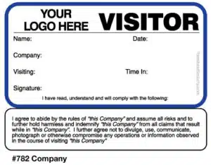 Visitor Agreement Badges - Style 782