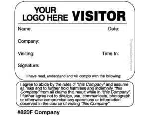 Visitor Agreement FULL-Expiring Badges - Style 820F