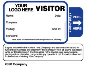 Visitor Agreement TAB-Expiring Badges - Style 820