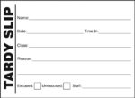 Stock Tardy Slips