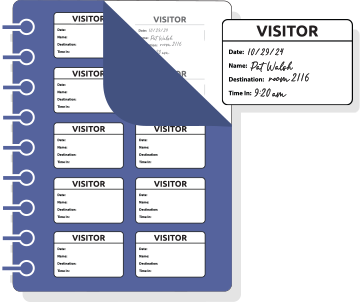 TAB-Expiring visitor sign in book badges