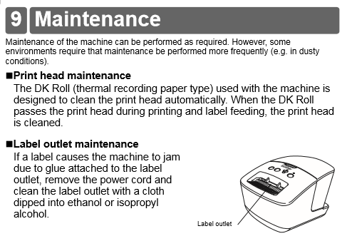 Brother Printer Maintenance Information