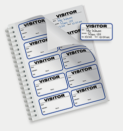 Stock Visitor Badges in Books