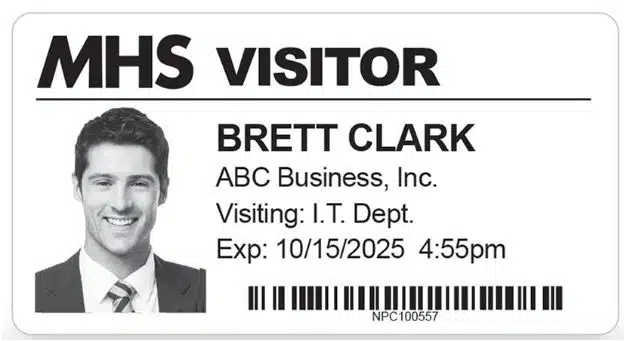 Security Badge for Visitors; know who is in your building