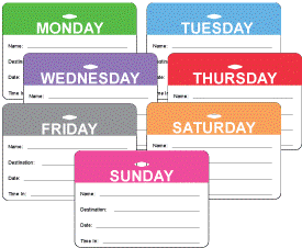 Day of the Week Visitor Badges
