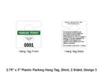 2.75" x 3" Plastic Parking Hang Tag, 20mil, 2 Sided, Design 3