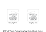 2.75" x 3" Plastic Parking Hang Tag, 30mil, 2 Sided, Custom