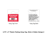 2.75" x 3" Plastic Parking Hang Tag, 30mil, 2 Sided, Design 2