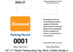 3.5" x 7" Plastic Parking Hang Tag, 30mil, 2 Sided, Design 2