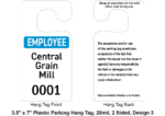 3.5" x 7" Plastic Parking Hang Tag, 20mil, 2 Sided, Design 3