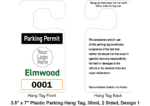 3.5" x 7" Plastic Parking Hang Tag, 30mil, 2 Sided, Design 1