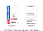 3" x 5" Plastic Parking Hang Tag, 30mil, 2 Sided, Design 2