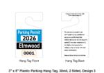 3" x 5" Plastic Parking Hang Tag, 30mil, 2 Sided, Design 3