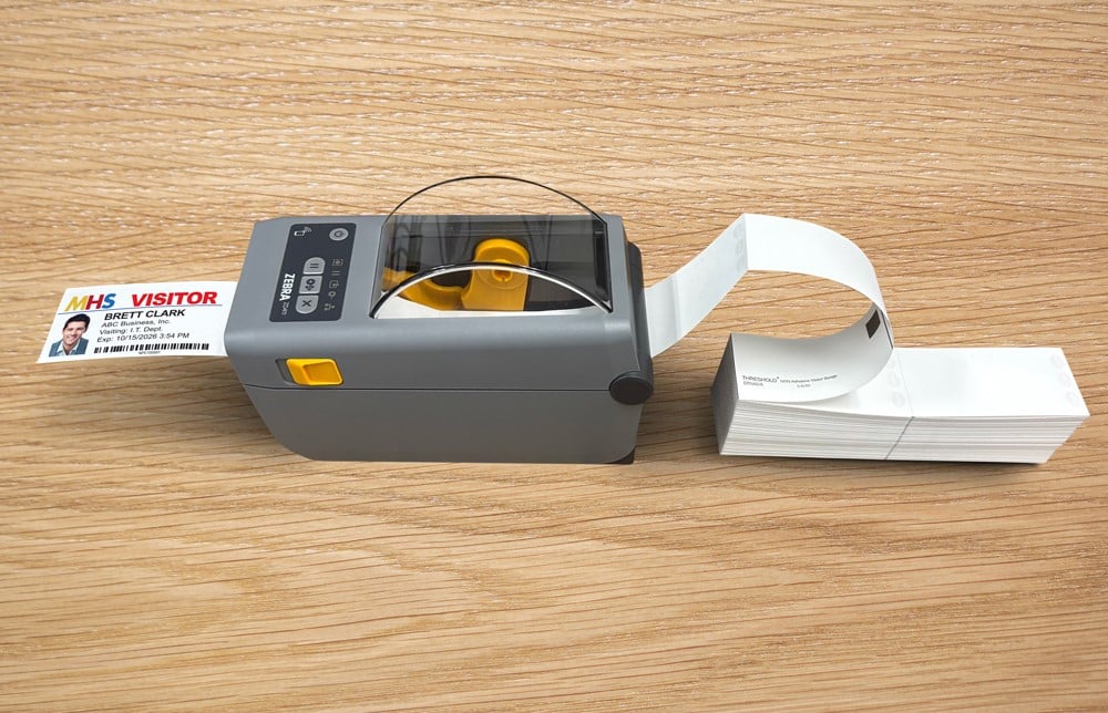 Fanfold badges coming out of Zebra Printer