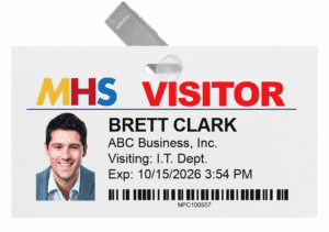 Fanfold visitor badge